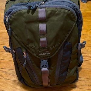 Green LLBean Quad hiking backpack